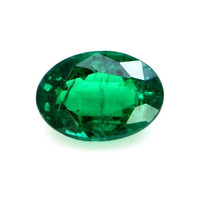 Three Stone Emerald Ring 1.21 Ct., 18K White Gold Combination Stone