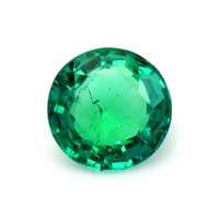 Pave Emerald Pendant 0.60 Ct., 18K White Gold Combination Stone