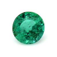  Emerald Ring 0.76 Ct., 18K Yellow Gold Combination Stone