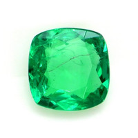 Two Stone (toi et moi) Emerald Ring 0.64 Ct., 18K White Gold Combination Stone