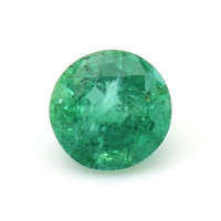 Bezel Emerald Ring 0.75 Ct., 18K White Gold Combination Stone