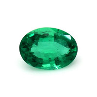 Solitaire Emerald Ring 0.85 Ct., 18K Yellow Gold Combination Stone