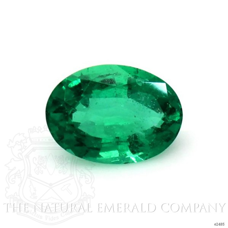 Solitaire Emerald Ring 0.85 Ct., 18K White Gold