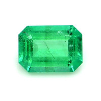  Emerald Ring 0.75 Ct., 18K Yellow Gold Combination Stone