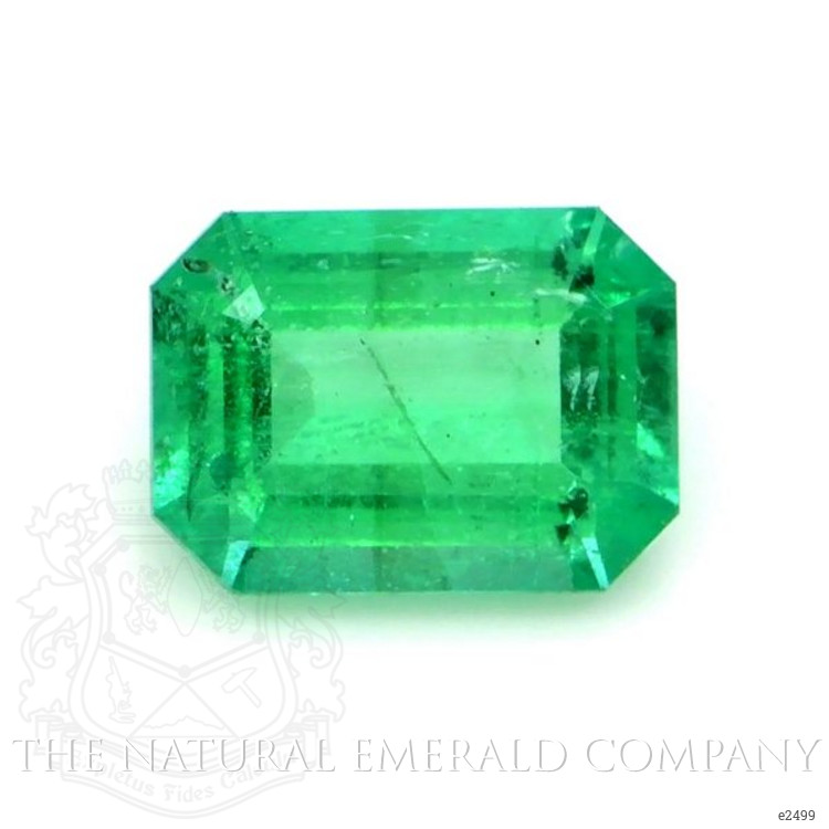 Bezel Emerald Ring 0.75 Ct., 18K White Gold