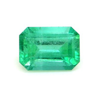 Pave Emerald Ring 0.87 Ct., 18K White Gold Combination Stone