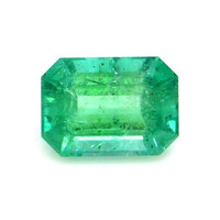  Emerald Ring 0.91 Ct. 18K Yellow Gold Combination Stone