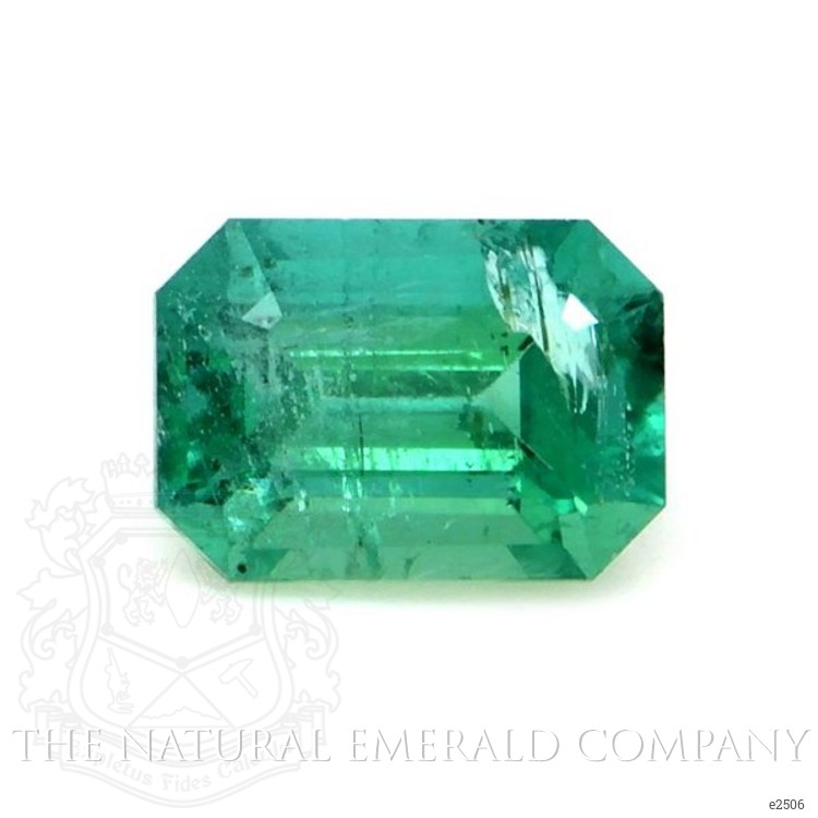 Three Stone Emerald Ring 0.89 Ct., 18K White Gold
