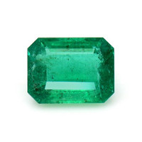 Side Stones Emerald Ring 2.05 Ct., 18K Yellow Gold Combination Stone