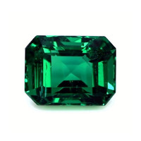 Pave Emerald Ring 3.03 Ct., 18K White Gold Combination Stone