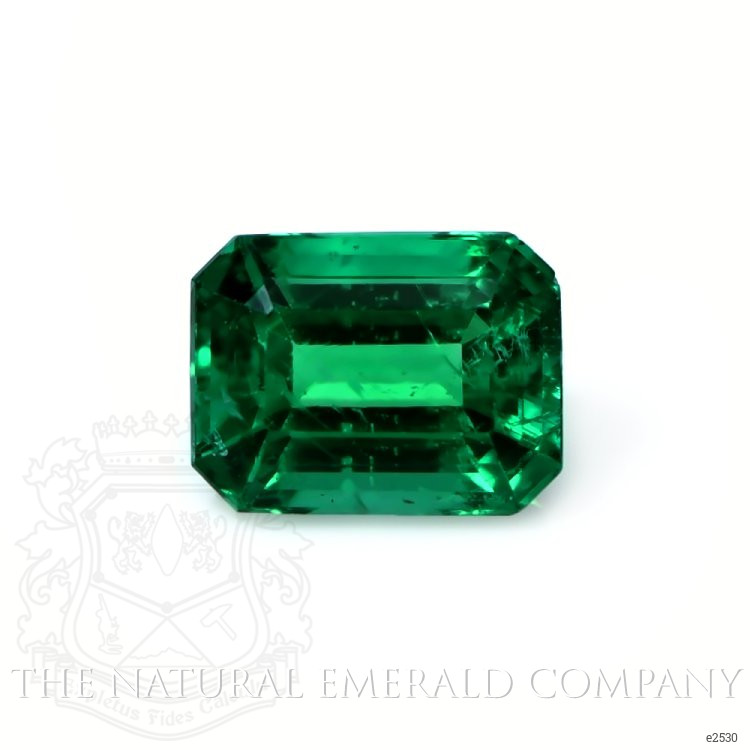 Three Stone Emerald Ring 1.59 Ct., 18K White Gold