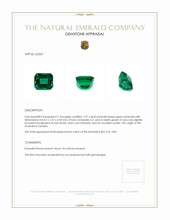 2.91 Ct. Emerald from Zambia Appraisal