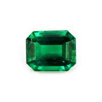 Halo Emerald Pendant 4.18 Ct., 18K White Gold Combination Stone