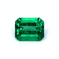Pave Emerald Ring 3.06 Ct., 18K White Gold Combination Stone