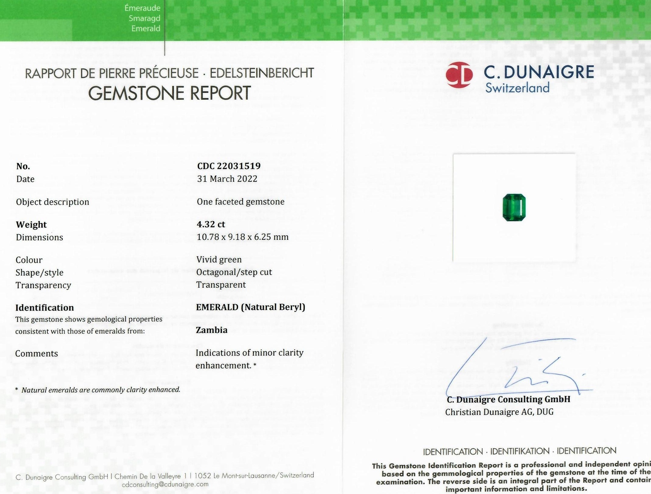 4.32 Ct. Emerald from Zambia