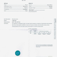 1.08 Ct. Emerald from Zambia Scan Report