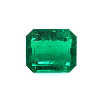 Pave Emerald Ring 2.30 Ct., 18K White Gold Combination Stone