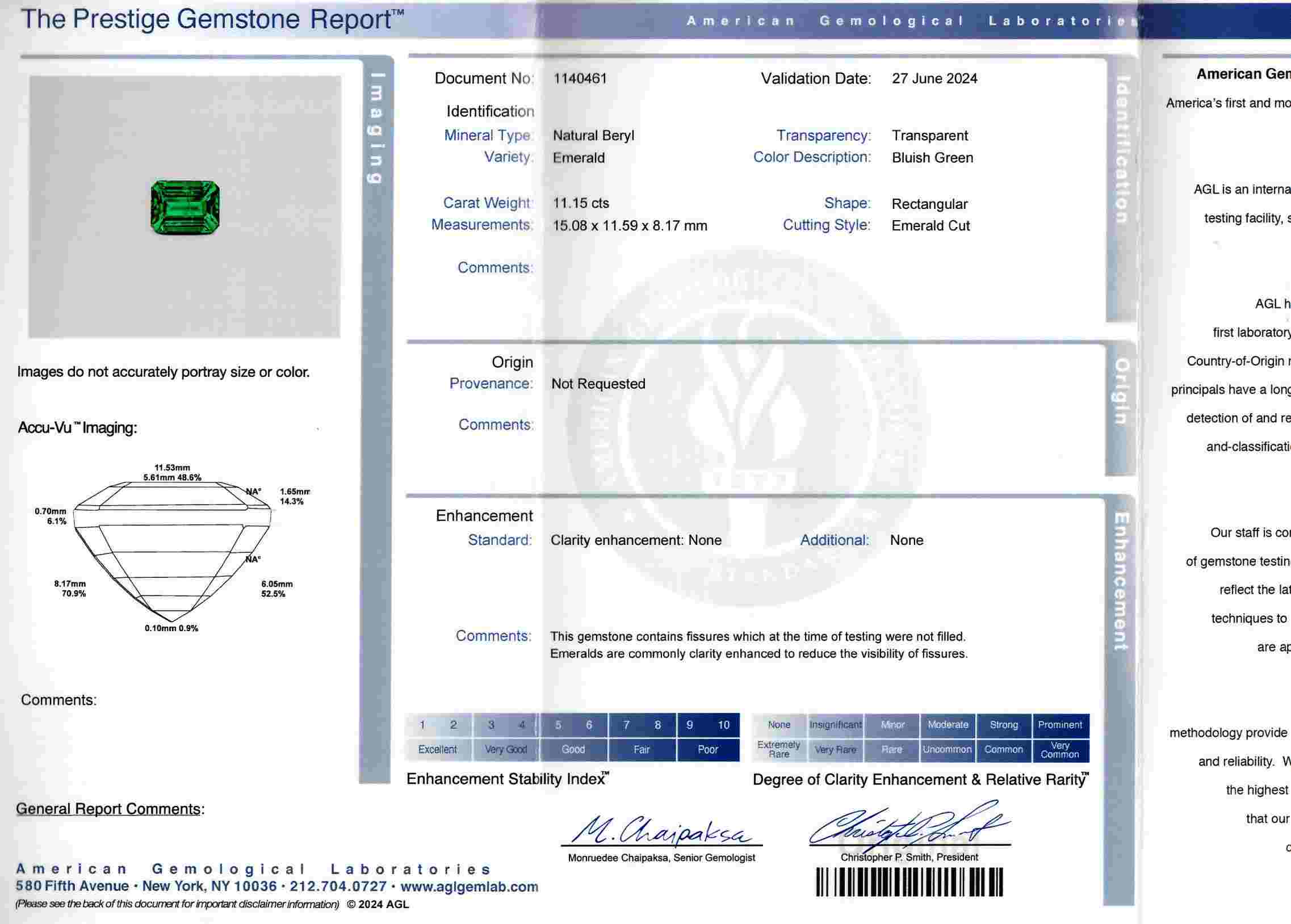 11.15 Ct. Emerald from Zambia