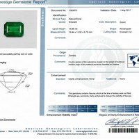 15.96 Ct. Emerald from Zambia Scan Report