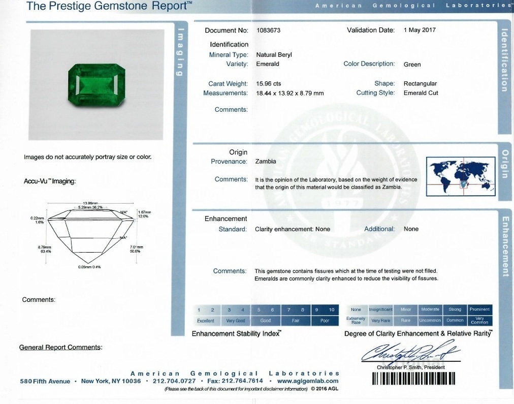 15.96 Ct. Emerald from Zambia