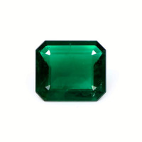 Men's Emerald Ring 7.64 Ct. 18K White Gold Combination Stone