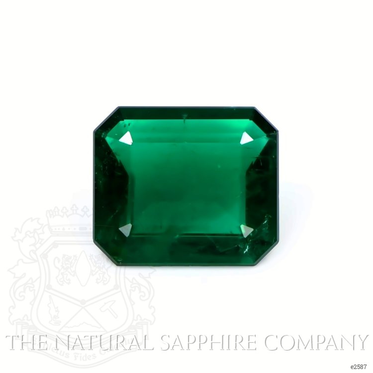 Men's Emerald Ring 7.64 Ct., 18K White Gold