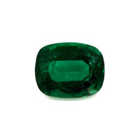 Three Stone Emerald Ring 2.97 Ct., 18K White Gold Combination Stone