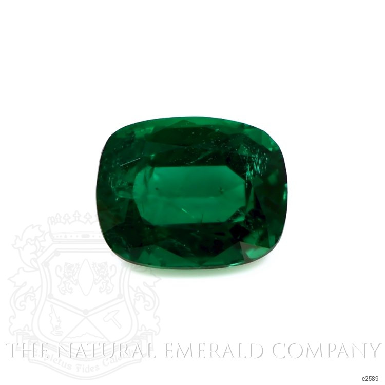 Pave Emerald Ring 2.97 Ct., 18K White Gold