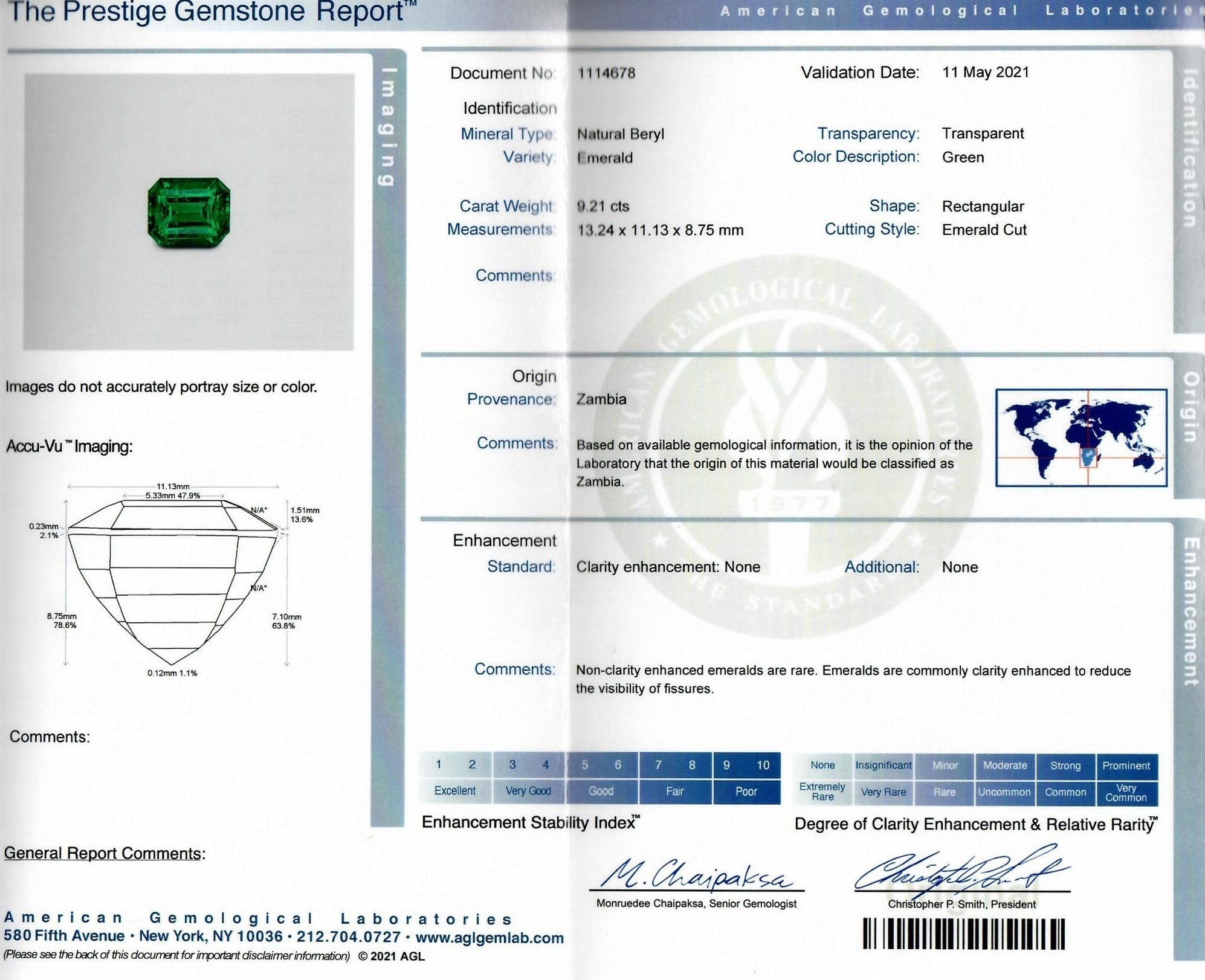 9.21 Ct. Emerald from Zambia