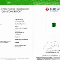 9.21 Ct. Emerald from Zambia Scan Report
