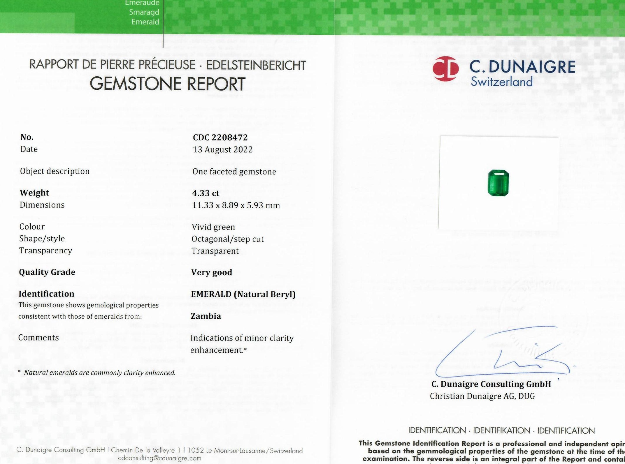 4.33 Ct. Emerald from Zambia