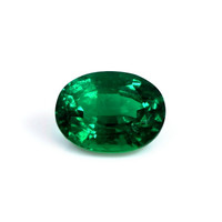 Pave Emerald Ring 1.84 Ct., 18K White Gold Combination Stone