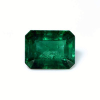 Accent Stones Emerald Pendant 5.39 Ct., 18K White Gold Combination Stone