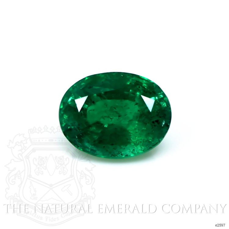 Pave Emerald Ring 3.97 Ct., 18K White Gold