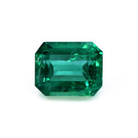 Pave Emerald Ring 4.98 Ct., 18K White Gold Combination Stone