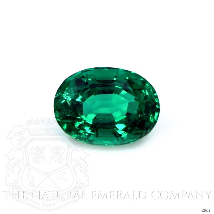 Pave Emerald Ring 2.35 Ct., 18K White Gold