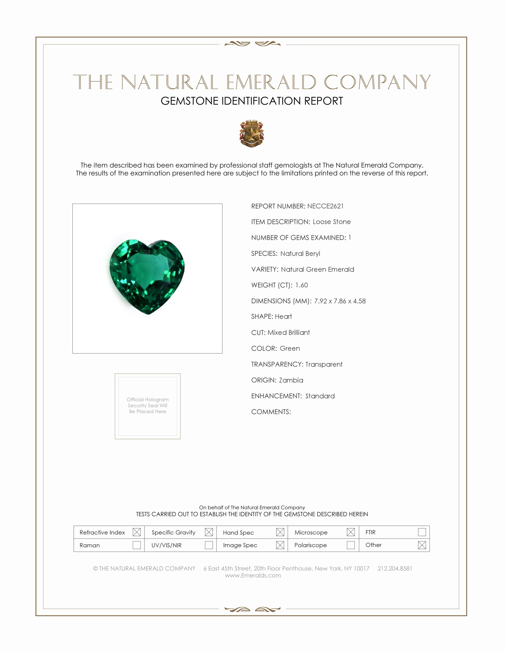 1.60 Ct. Emerald from Zambia
