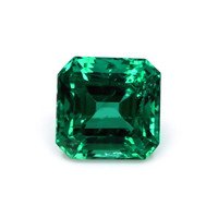 Three Stone Emerald Ring 1.97 Ct., 18K White Gold Combination Stone