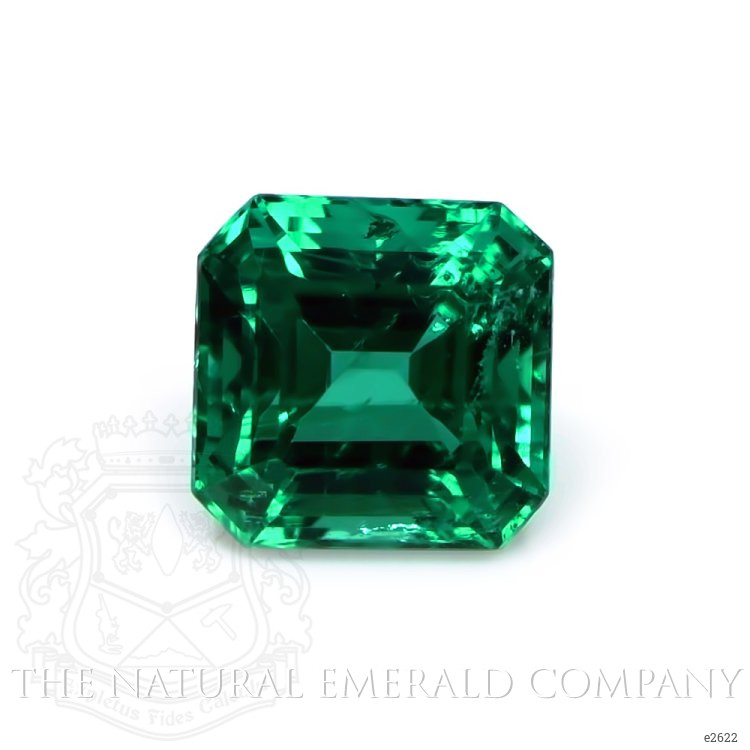 Men's Emerald Ring 1.97 Ct., 18K White Gold