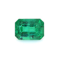 Pave Emerald Ring 1.11 Ct., 18K White Gold Combination Stone