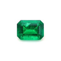 Bezel Emerald Ring 0.95 Ct., 18K Yellow Gold Combination Stone