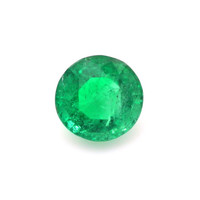 Three Stone Emerald Ring 0.74 Ct., 18K White Gold Combination Stone
