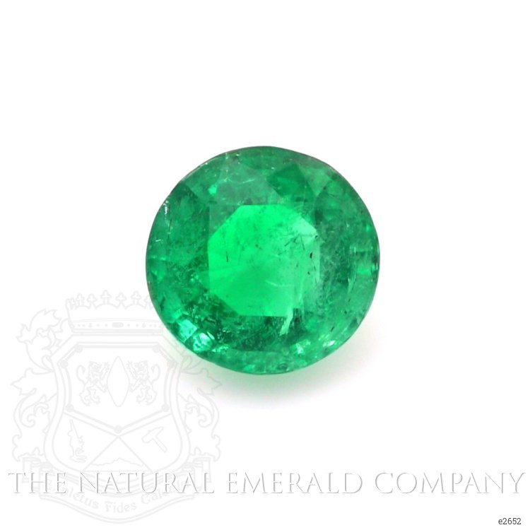 Three Stone Emerald Ring 0.74 Ct., 18K White Gold