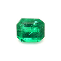 Bezel Emerald Ring 1.87 Ct., 18K White Gold Combination Stone