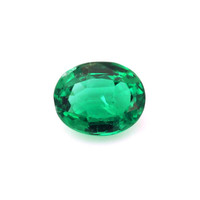 Side Stones Emerald Ring 1.36 Ct., 18K Yellow Gold Combination Stone