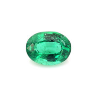 Pave Emerald Ring 1.24 Ct., 18K White Gold Combination Stone