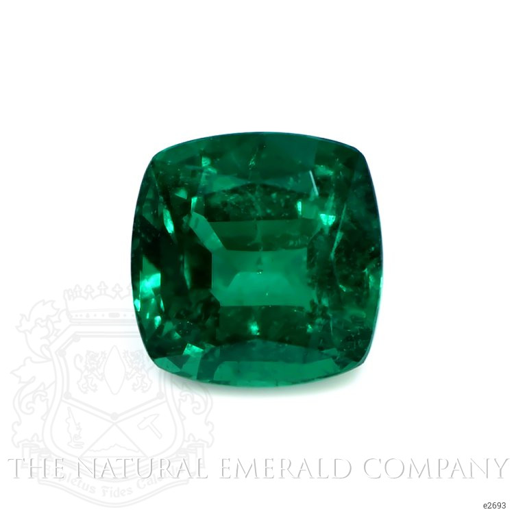 Pave Emerald Ring 4.39 Ct., 18K White Gold
