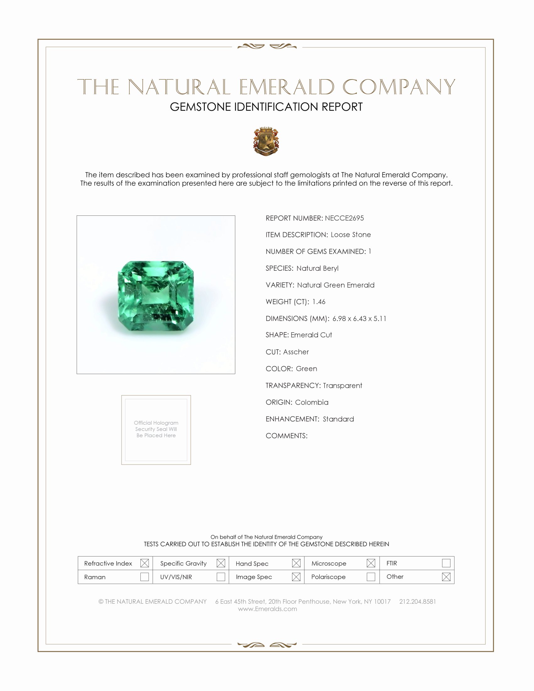 1.46 Ct. Emerald from Colombia