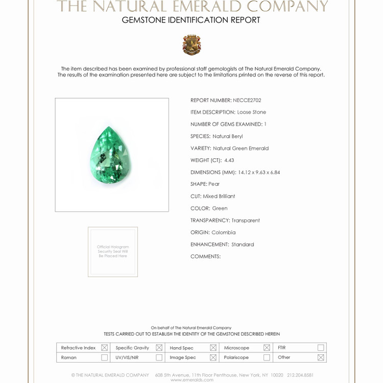 4.43 Ct. Emerald from Colombia