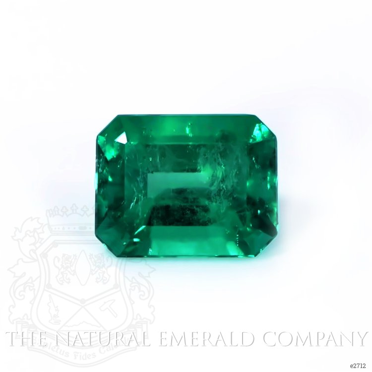 Bezel Emerald Ring 3.05 Ct., 18K White Gold